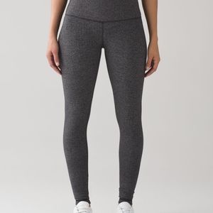 Lululemon Wunder Under Pant (Hi-Rise)Heathered Herringbone Heathered Black Blac